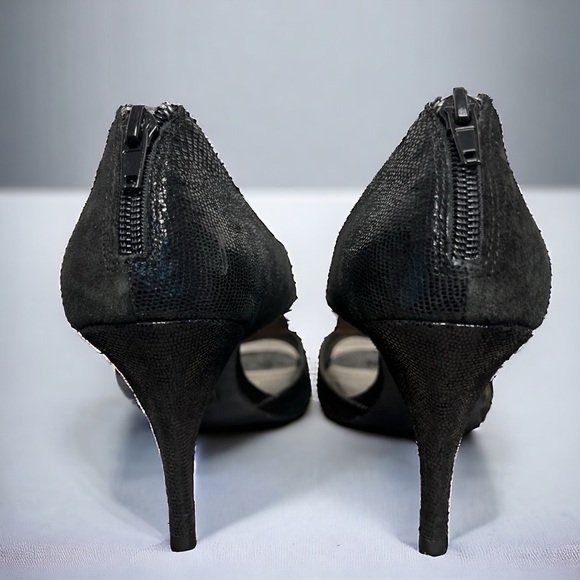 Moda Spana Women’s Black Open Toe High Heel Shoes - Picture 11 of 16